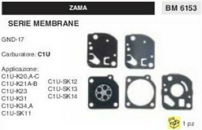 KIT SERIE MEMBRANE membrana COMPLETA CARBURATORE C1U ZAMA GND-17