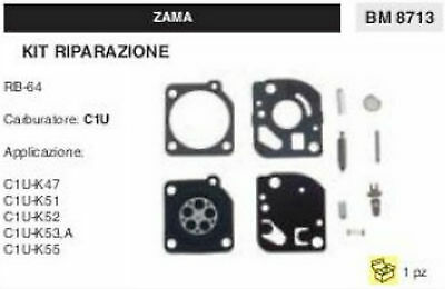 KIT RIPARAZIONE SERIE MEMBRANE membrana COMPLETA PER CARBURATORE C1U ZAMA RB-64