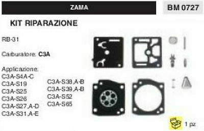 KIT RIPARAZIONE SERIE MEMBRANE membrana COMPLETA PER CARBURATORE C3A ZAMA RB-31