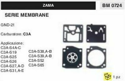 KIT SERIE MEMBRANE membrana COMPLETA PER CARBURATORE C3A ZAMA GND-21