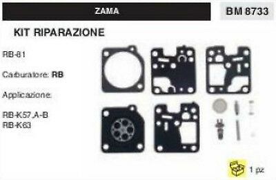KIT RIPARAZIONE SERIE MEMBRANE COMPLETO PER CARBURATORE RB ZAMA RB-81