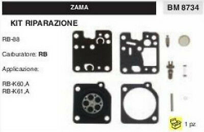 KIT RIPARAZIONE SERIE MEMBRANE COMPLETO PER CARBURATORE RB ZAMA RB-88
