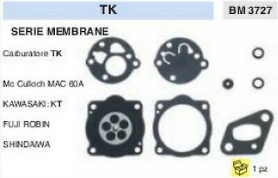 SERIE MEMBRANE GUARNIZIONI CARBURATORE TK McCulloch MAC 60A Kawasaki shindaiwa