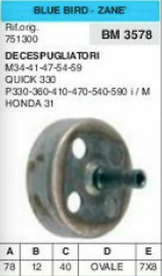CAMPANA FRIZIONE DECESPUGLIATORE BLUE BIRD ZANE M34 M41 M47 M54 M59 QUICK330