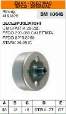 4161328 CAMPANA FRIZIONE DECESPUGLIATORE EMAK OLEOMAC EFCO DYNAMAC 26 8220 8260