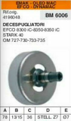 CAMPANA FRIZIONE DECESPUGLIATORE OLEOMAC 727 730 733 735 EFCO 8300 8350 STARK 40