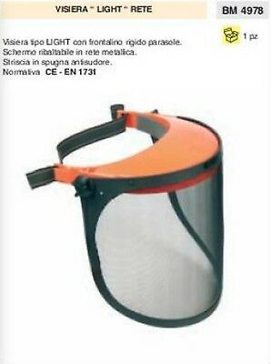 VISIERA PROTETTIVA DECESPUGLIATORE MOTOSEGA RETE LEGGERA OMOLOGATA CE-EN 1731