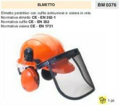 ELMETTO PROTETTIVO PROFESSIONALE CON CUFFIE ANTIRUMORE E VISIERA OMOLOGATI