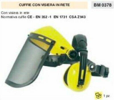 CUFFIE CON VISIERA IN RETE SUPER PROFESSIONALE lavoro omologate motosega azienda
