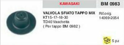 VALVOLA SFIATO SERBATOIO BENZINA MISCELA KAWASAKI KT 15 17 18 30 TD40 VASCHETTA