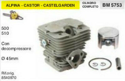 8540970 CILINDRO E PISTONE MOTOSEGA ALPINA CASTOR CASTELGARDEN 500 510 Ø 45 mm