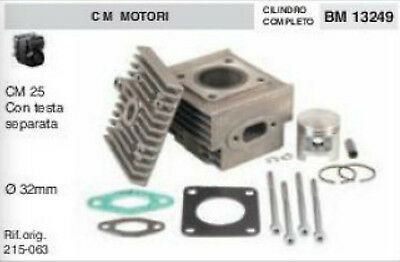 215063 CILINDRO E PISTONE CM MOTORI 25 CON TESTA SEPARATA Ø32 mm