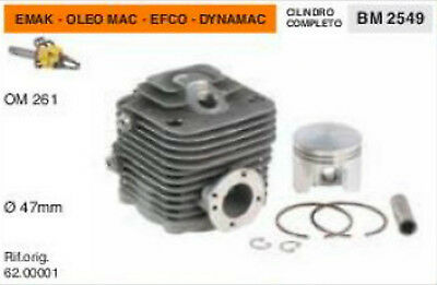 62.00001 CILINDRO E PISTONE MOTOSEGA EMAK OLEO MAC EFCO DYNAMAC 261 Ø 47 mm