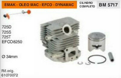 CILINDRO E PISTONE DECESPUGLIATORE EMAK DYNAMAC OLEO MAC 725 EFCO 8250 Ø 34 mm
