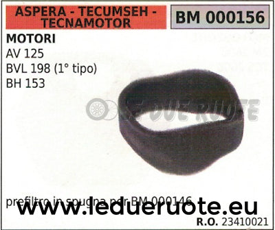 23410021 SPUGNA FILTRO ARIA MOTORE ASPERA TECUMSEH TECNAMOTOR AV125 BVL198 BH153