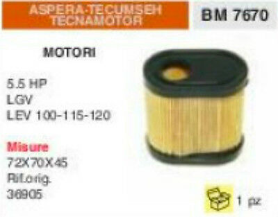 36905 FILTRO ARIA ASPERA TECUMSEH TECNAMOTOR 5.5 HP LGV LEV 100 115 120 72x70x45