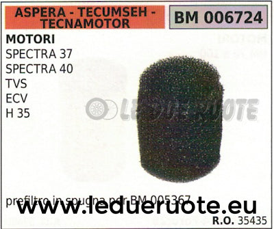 35435 SPUGNA FILTRO ASPERA TECUMSEH TECNAMOTOR CENTURA SPECTRA 37 40 TVS ECV H35