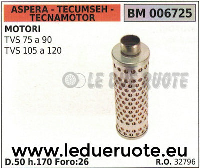32796 FILTRO ARIA ASPERA TECUMSEH TECNAMOTOR TVS 75 80  85 90 100 105 110 120