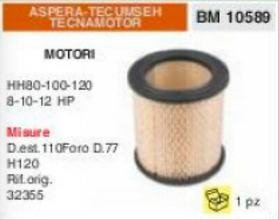 32355 FILTRO ARIA ASPERA TECUMSEH TECNAMOTOR HH 80 100 120 HP 8 10 12 Ø 110 H120