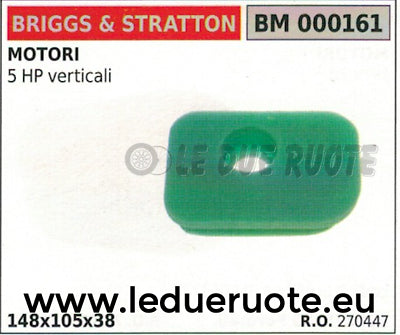 270447 FILTRO ARIA MOTORE BRIGGS & STRATTON 5 HP VERTICALE 148x105x38