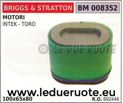 692446 FILTRO ARIA MOTORE BRIGGS & STRATTON INTEK TORO 100x65x80