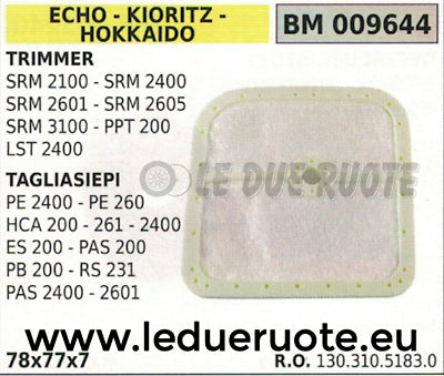 13031051830 FILTRO ARIA DECESPUGLIATORE ECHO KIORITZ HOKKAIDO SRM 2100 2400 2601