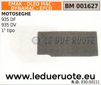 93000111 FILTRO ARIA MOTOSEGA EFCO DYNAMAC EMAK OLEO MAC 935 DF FV I TIPO