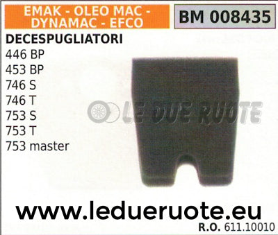 61110010 FILTRO ARIA DECESPUGLIATORE EFCO OLEOMAC EMAK BP 446 453 746 753 S T