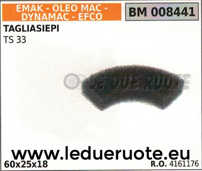 4161176 FILTRO ARIA TAGLIASIEPE TAGLIASIEPI EFCO OLEO MAC DYNAMAC TS 33 60x25x18