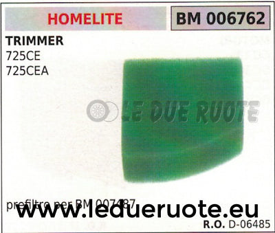 D06485 SPUGNA FILTRO ARIA DECESPUGLIATORE HOMELITE 725 725CE 725CEA