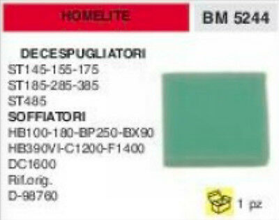 SPUGNA FILTRO ARIA DECESPUGLIATORE HOMELITE ST 145 155 175 185 285 385 485