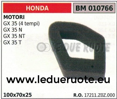 17211Z0Z000 SPUGNA FILTRO ARIA COMPLETO MOTORE HONDA GX 35 35N 35NT 35T 100x70
