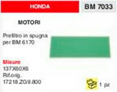 17218.ZG9.M800 SPUGNA FILTRO ARIA MOTORE HONDA GXV140 GXV 140 5 HP 137x60x25