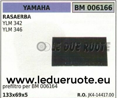 JK41441700 SPUGNA FILTRO ARIA RASAERBA TOSAERBA YAMAHA 342 346 YLM 133x69x5