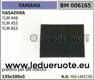 YA91441700 SPUGNA FILTRO ARIA RASAERBA TOSAERBA YAMAHA 446 453 653 135x100x5