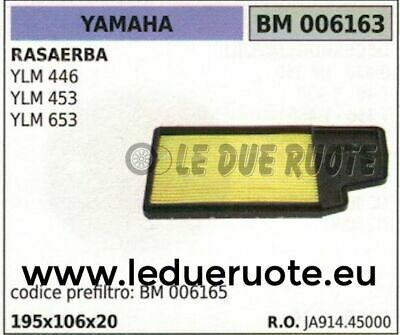 JA91445000 FILTRO ARIA RASAERBA TOSAERBA MOTORE YAMAHA 446 453 653 195x106x20