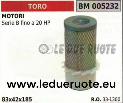 331300 FILTRO ARIA MOTORE TORO SERIE B FINO A 20HP 83x42x185