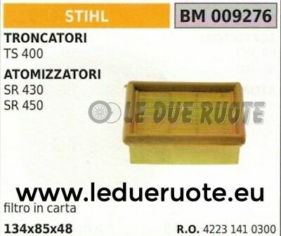 42231410300 FILTRO ARIA in carta ATOMIZZATORE STIHL SR 430 450 130x85x48