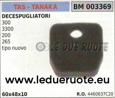 4460637C20 SPUGNA FILTRO ARIA DECESPUGLIATORE TAS TANAKA 300 3300 200 265 60x48