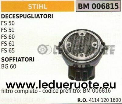 41141201600 FILTRO ARIA COMPLETO DECESPUGLIATORE STIHL FS50 FS51 FS60 FS61 FS65