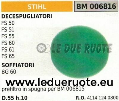 41141240800 SPUGNA FILTRO ARIA SOFFIATORE STIHL BG60 BG 60