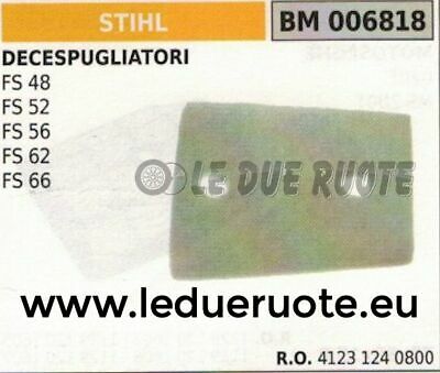 41231240800 FILTRO ARIA DECESPUGLIATORE STIHL FS48 FS52 FS56 FS62 FS66