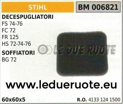 41331241500 SPUGNA FILTRO ARIA DECESPUGLIATORE STIHL FS74 FS76 FC72 FR125