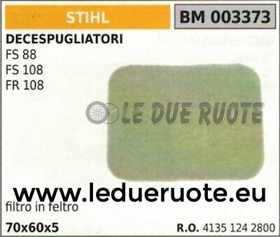 41351242800 FILTRO ARIA elemento filtrante DECESPUGLIATORE STIHL FS 88 108 FR108