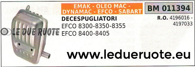 4196016 MARMITTA SCARICO DECESPUGLIATORE EFCO 8300 8355 8400 8405 8350 OLEO MAC