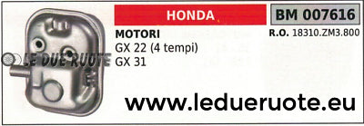 18310ZM3800 MARMITTA SCARICO SILENZIATORE MOTORE HONDA GX 22 31 4T