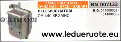 044000001 MARMITTA SCARICO SILENZIATORE DECESPUGLIATORE OLEO MAC 440 BP ZAINO