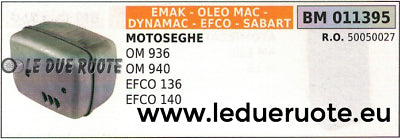 50050027 MARMITTA SCARICO SILENZIATO MOTOSEGA EFCO 136 140 EMAK OLEO MAC 938 940