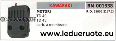 1800621979X MARMITTA SCARICO SILENZIATORE MOTORE KAWASAKI TD 40 48 A MEMBRANA