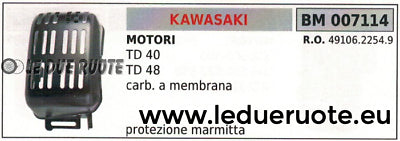 4910622549 PROTEZIONE RIPARO SCARIC MARMITTA MOTORE KAWASAKI TD 40 48 A MEMBRANE